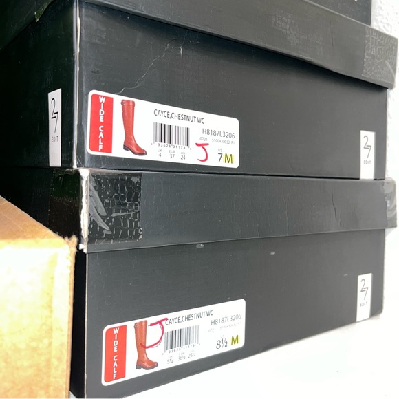 New 27 edit naturalizer cayce leather chestnut boots wide calf size 8.5 M - Picture 15 of 15